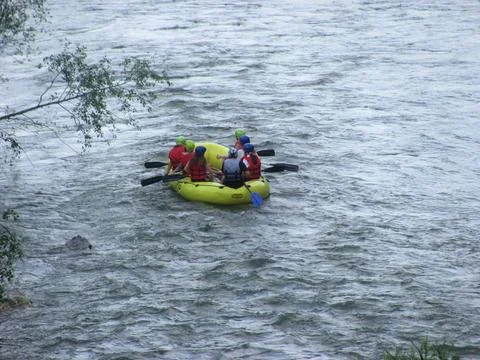 Teamwork on the River Stock Photos