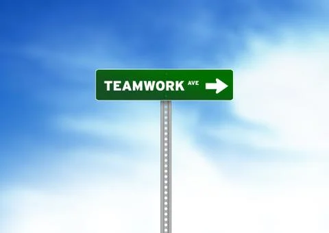 Teamwork road sign Stock Illustration