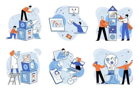 Teamwork. Setting clear targets and goals is essential for guiding teams ef.. Illustrazione stock