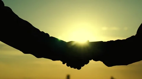 Teamwork, shake hands with employer, consent symbol sign, professional manager Stock Footage 247554334