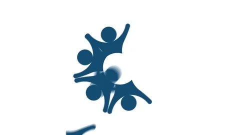 Teamwork Six Friends Saluting. Video animation Stock Footage 85333372