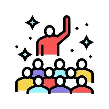 Teamwork soft skill color icon vector illustration Stock Illustration
