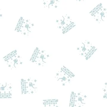 Teamwork soft skill glyph seamless pattern Stock Illustration