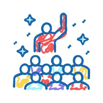 Teamwork soft skill icon doodle illustration Stock Illustration