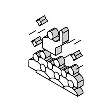 Teamwork soft skill isometric icon vector illustration Stock Illustration