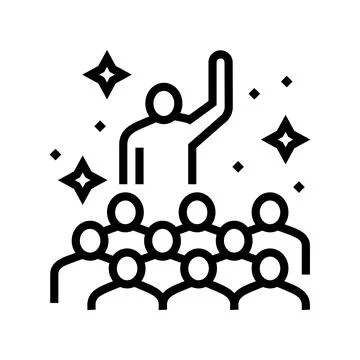 Teamwork soft skill line icon vector illustration Stock Illustration