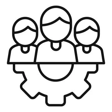 Teamwork solution icon outline vector. Creative business Stock Illustration