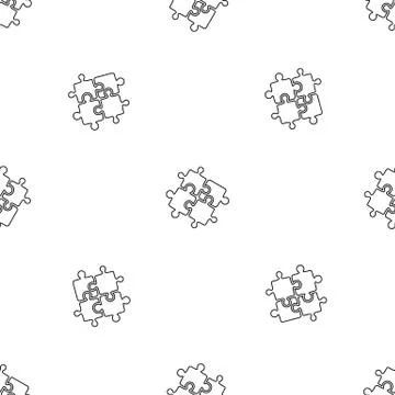 Teamwork solution puzzle pattern seamless vector Stock Illustration
