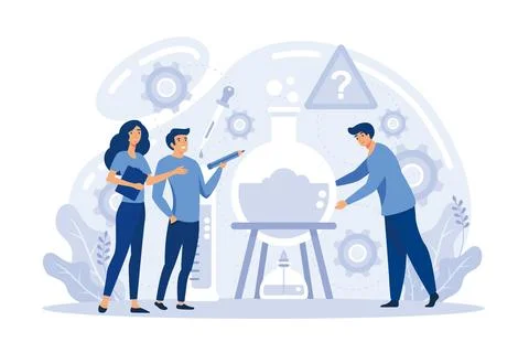 Teamwork solving complex problems, combining different talents to achieve c.. Stock Illustration