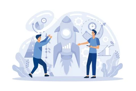 Teamwork solving complex problems, combining different talents to achieve c.. 스톡 일러스트