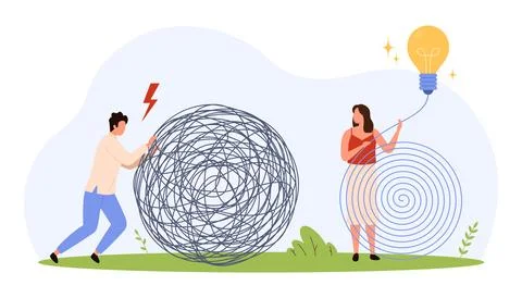 Teamwork Solving Complex Problems with Ideas 스톡 일러스트