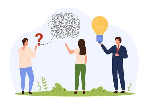 Teamwork Solving Problem with Creative Ideas Stock Illustration