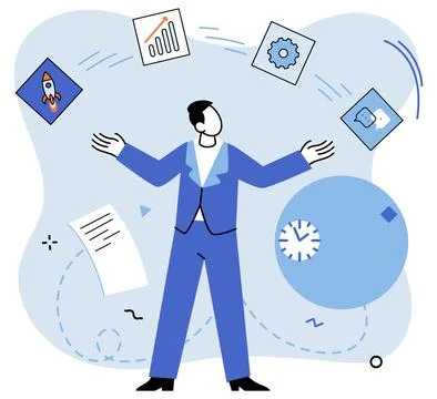 Teamwork solving problems, Business integration, partnership to get optimization Illustrazione stock