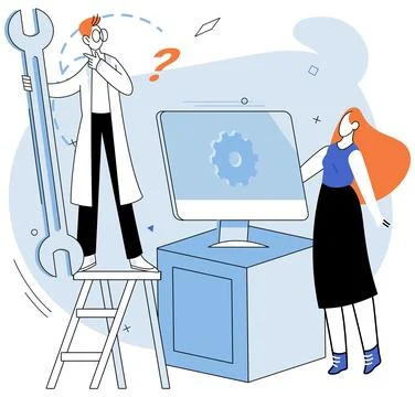 Teamwork solving problems, combining experience to achieve common goal Illustrazione stock