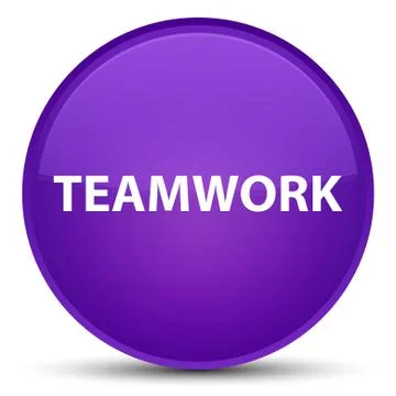 Teamwork special purple round button Stock Illustration