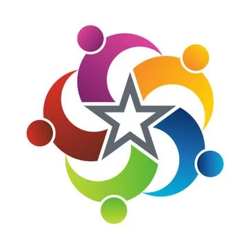 Teamwork Star 5 Stock Illustration