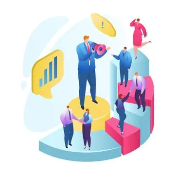 Teamwork strategy, business development goal vector illustration. Marketing Stock Illustration