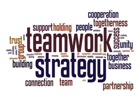 Teamwork strategy word cloud Stock Illustration