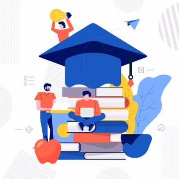 Teamwork study e-learning Stock Illustration