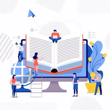 Teamwork study e-learning Stock Illustration