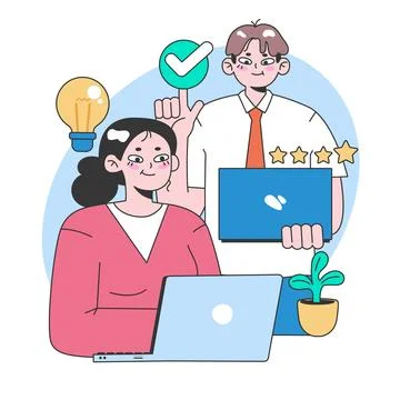 Teamwork success concept. Flat vector illustration. Stock Illustration