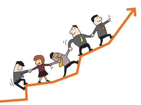 Teamwork to success Stock Illustration