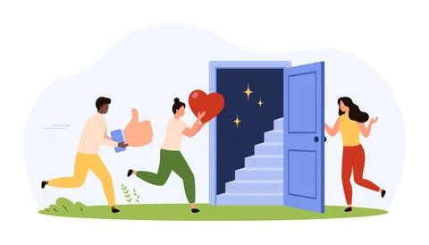 Teamwork Success Path with Puzzle Pieces Stock Illustration