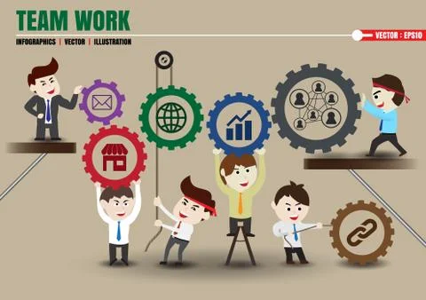 Teamwork to successful business, template Stock Illustration