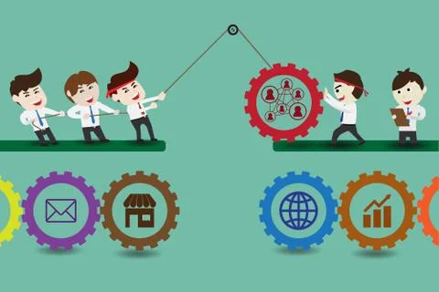 Teamwork to successful business, template Stock Illustration