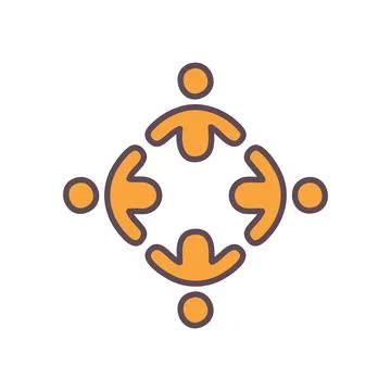 Teamwork symbol. Simple illustration representing unity, collaboration, and.. Stock Illustration