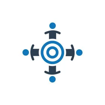 Teamwork Target Icon Stock Illustration