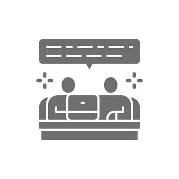 Teamwork, team communication grey icon. Isolated on white background 스톡 일러스트