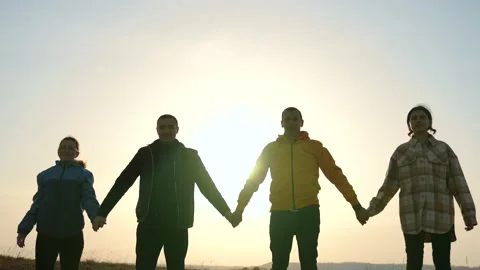 Teamwork. team a community hold hands together unity. group of people hands Stock Footage 152230339
