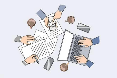 Teamwork technologies and brainstorm concept Stock Illustration
