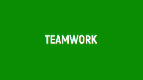 Teamwork text glitch animation effect abstract on black background Video stock 313020577