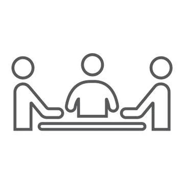 Teamwork thin line icon, development and business Illustrazione stock
