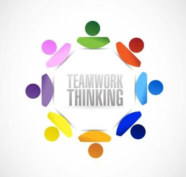 Teamwork thinking people cycle illustration design 库存插图