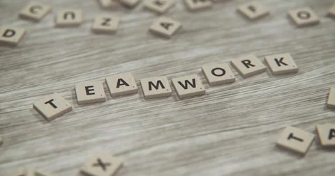 Teamwork Tiles in a 3D animation Stock Footage 251135104