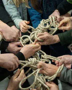 Teamwork, tor view, unity concept, team spirit Stock Photos