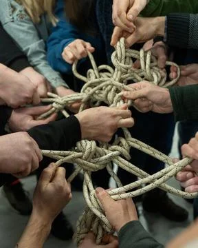 Teamwork, tor view, unity concept, team spirit Stock Photos