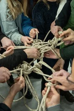 Teamwork, tor view, unity concept, team spirit Stock Photos