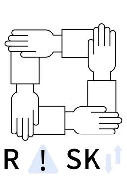 Teamwork, trust building, collaboration, risk assessment, decision making, bu Stock Illustration