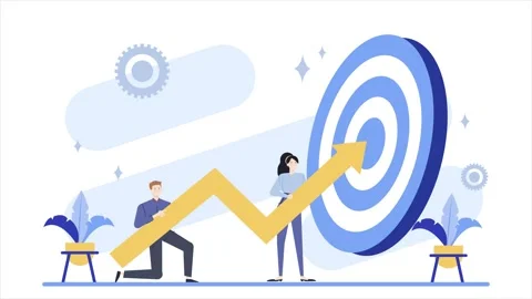 Teamwork try to reach target and goals illustration business animated video 動画素材 282760612