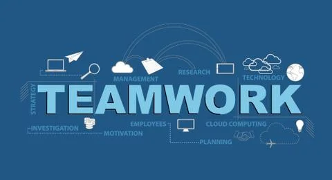 Teamwork typography design graphic concept. Vector Illustration. Stock Illustration