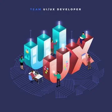 Teamwork UI / UX Developer Stockillustratie
