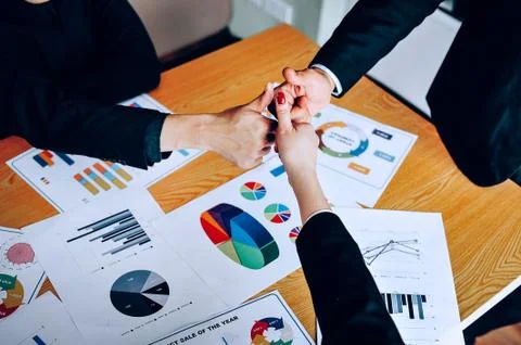 Teamwork, unity of the businessman. Stockfoto's