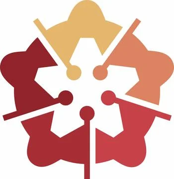 Teamwork Unity Logo design Stock Illustration