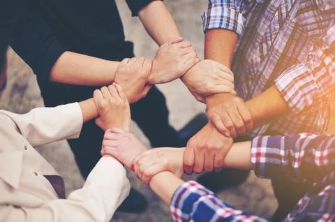 Teamwork Unity in team, quality team Foto stock