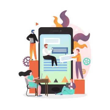 Teamwork vector concept for web banner, website page Stock Illustration