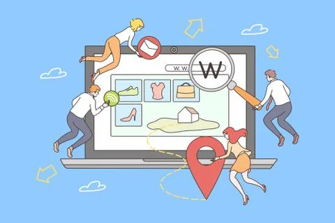 Teamwork, web site, development concept Stock Illustration